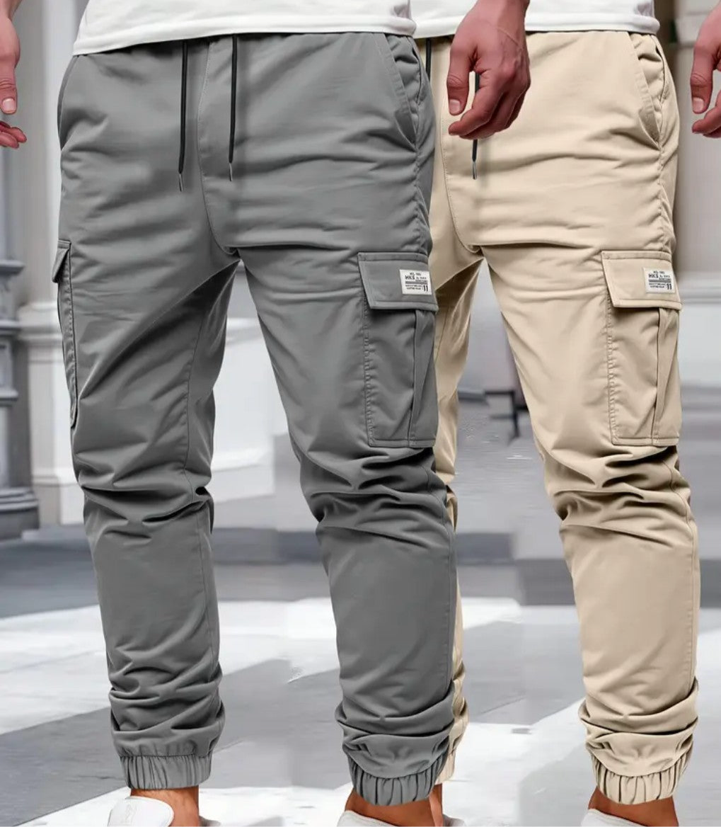 Mens 2 Pack Cargo Trousers