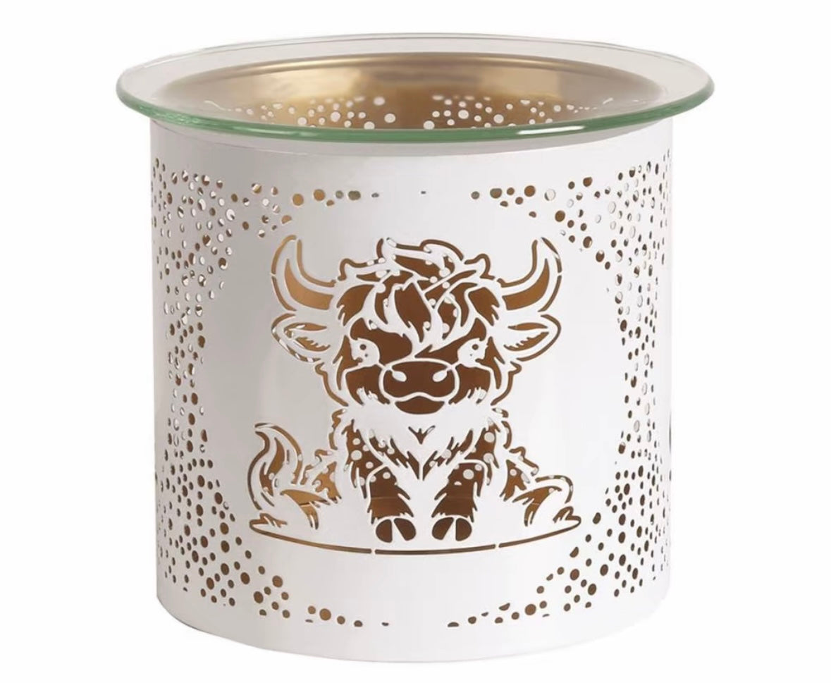 Highland Cow Wax Melt Warmer & π Handmade Rectangle Clamshell Melt