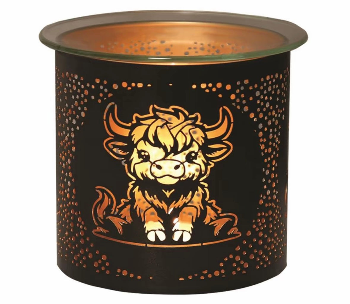 Highland Cow Wax Melt Warmer & π Handmade Rectangle Clamshell Melt