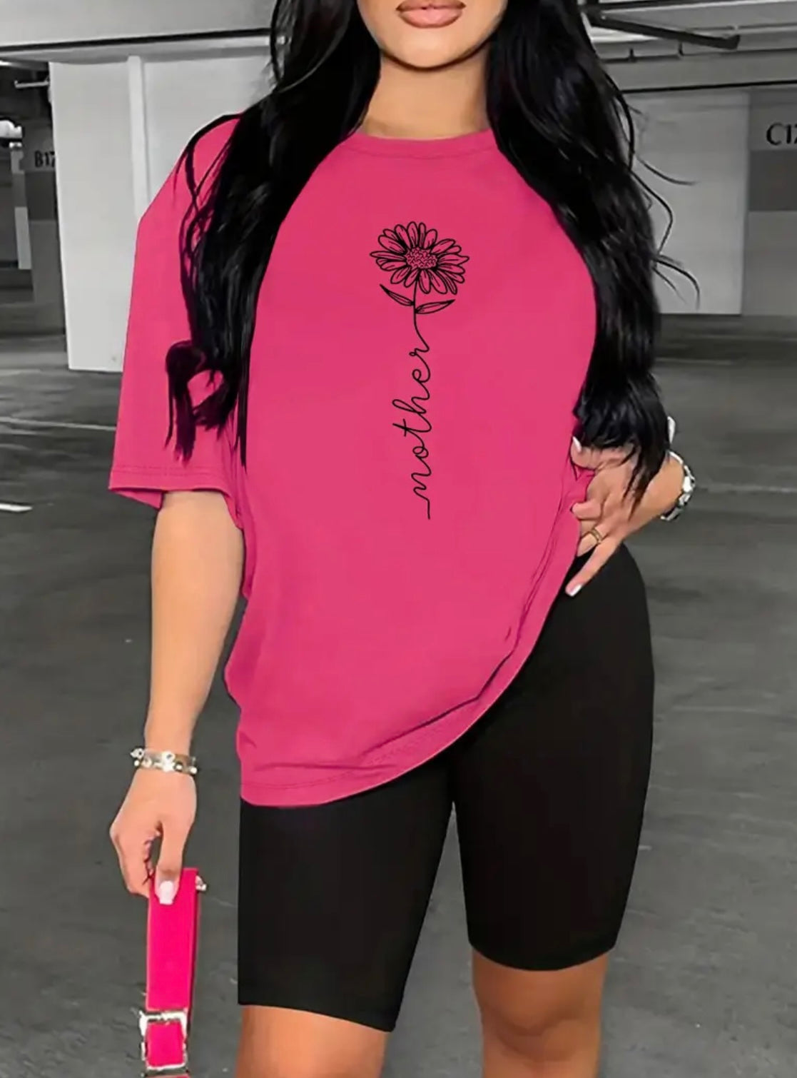 Womens Curve Mother Shorts & T-Shirt