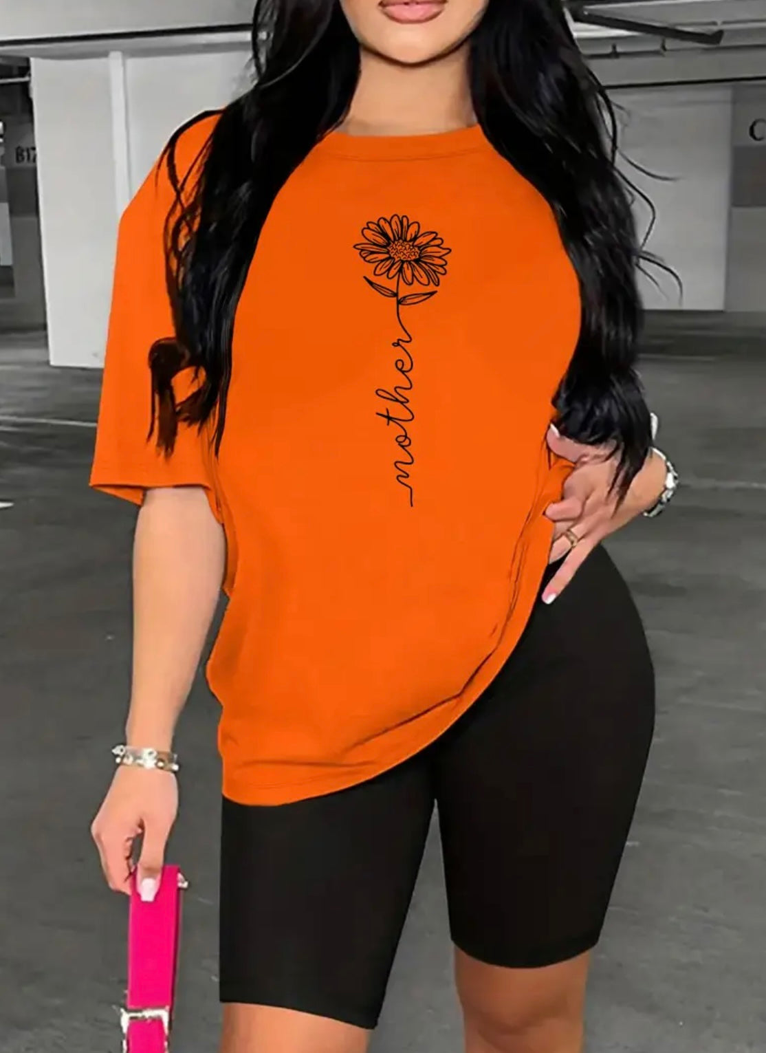 Womens Curve Mother Shorts & T-Shirt