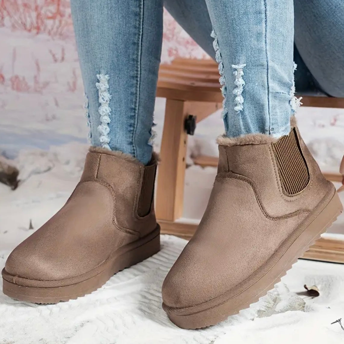 Womens Winter Ankle Boots With Thermal Lining
