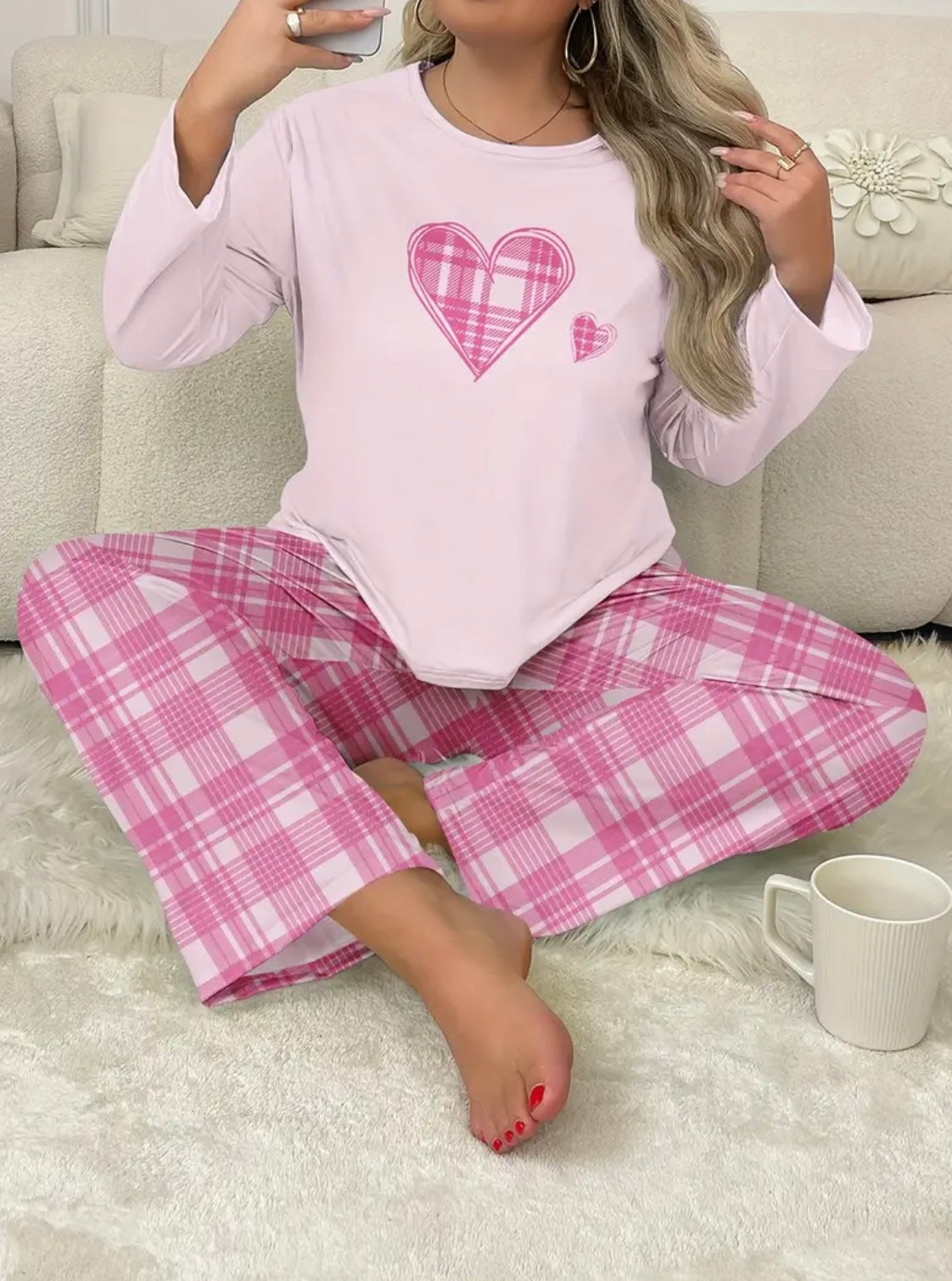 Womens Curve Heart Pajamas