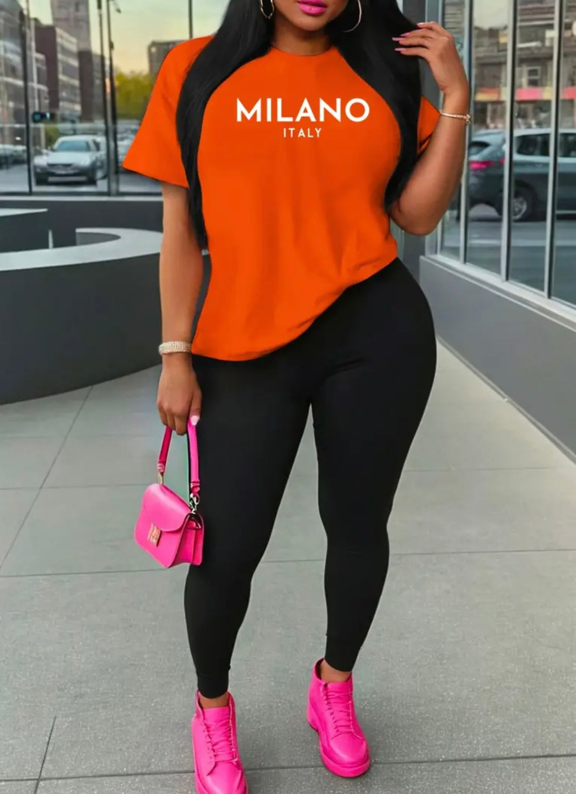 Womens Milano Italy T-Shirt & Leggings