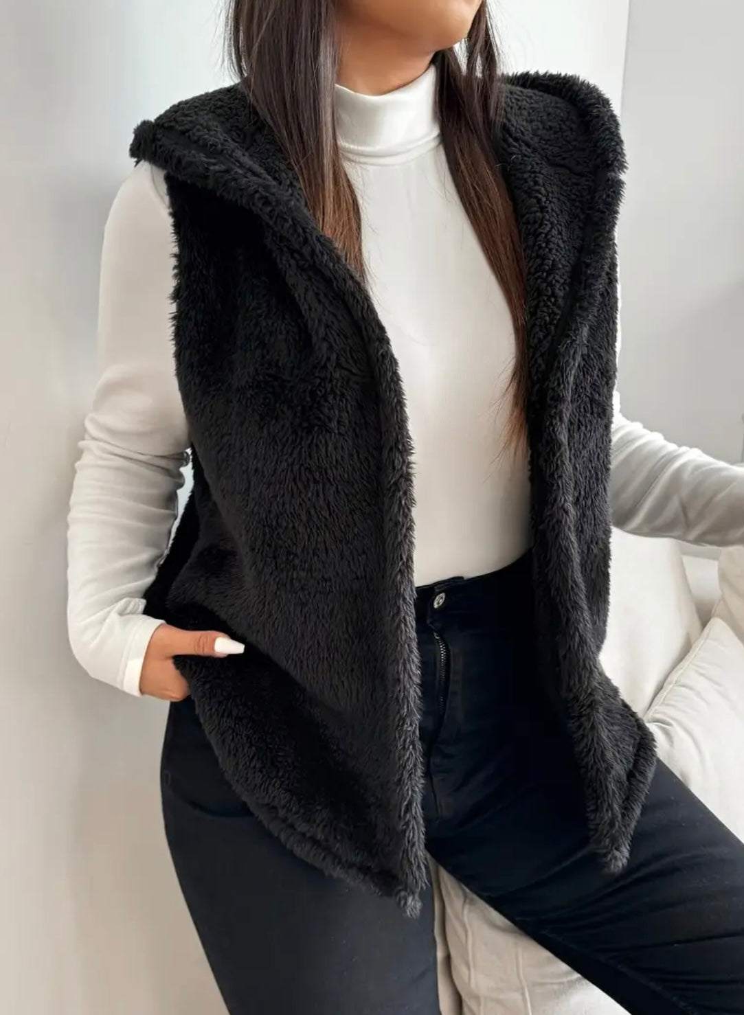 Womens Curve Fleece Hooded Body Warmer