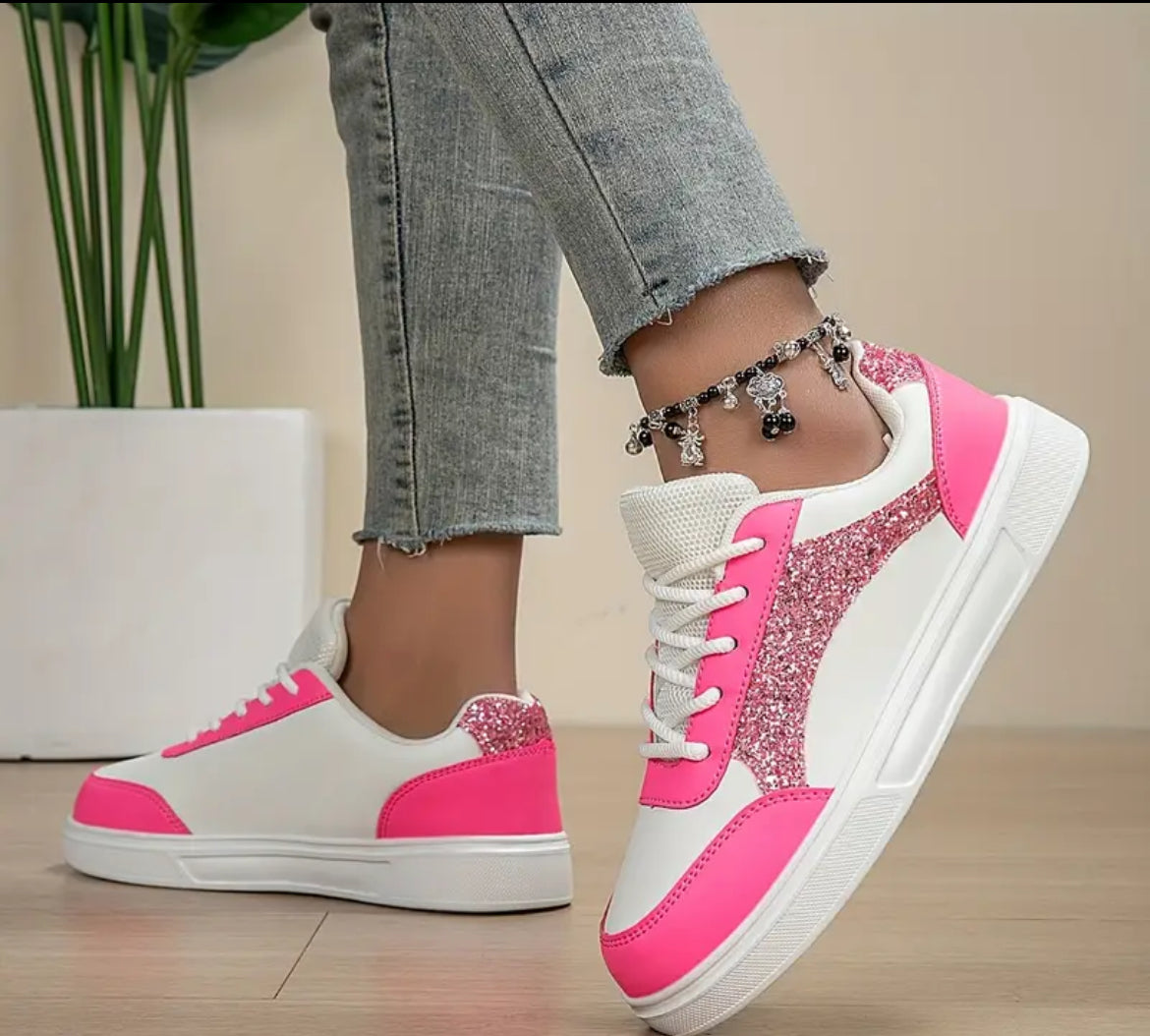 Womens Glitter Trainers