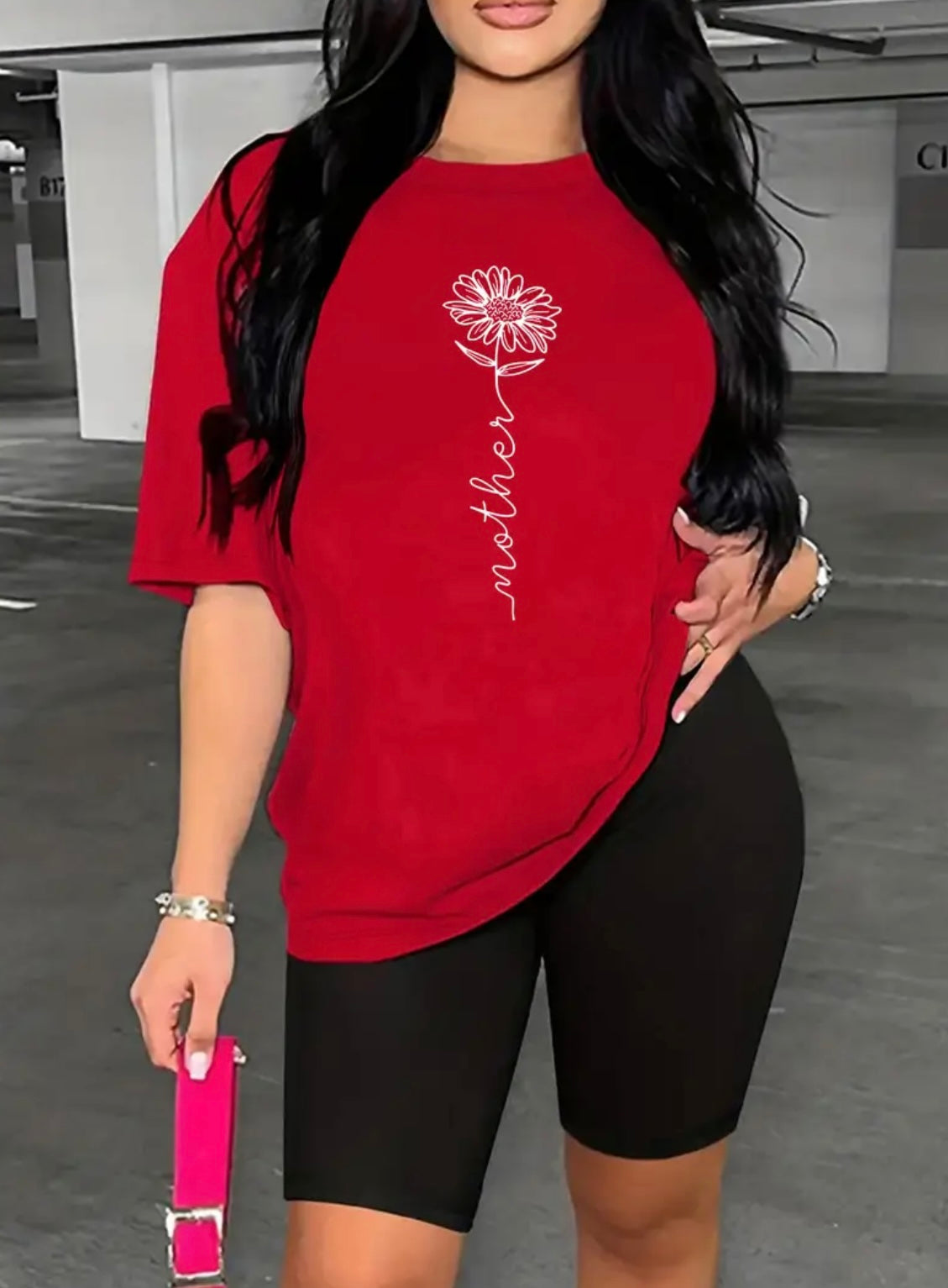 Womens Curve Mother Shorts & T-Shirt