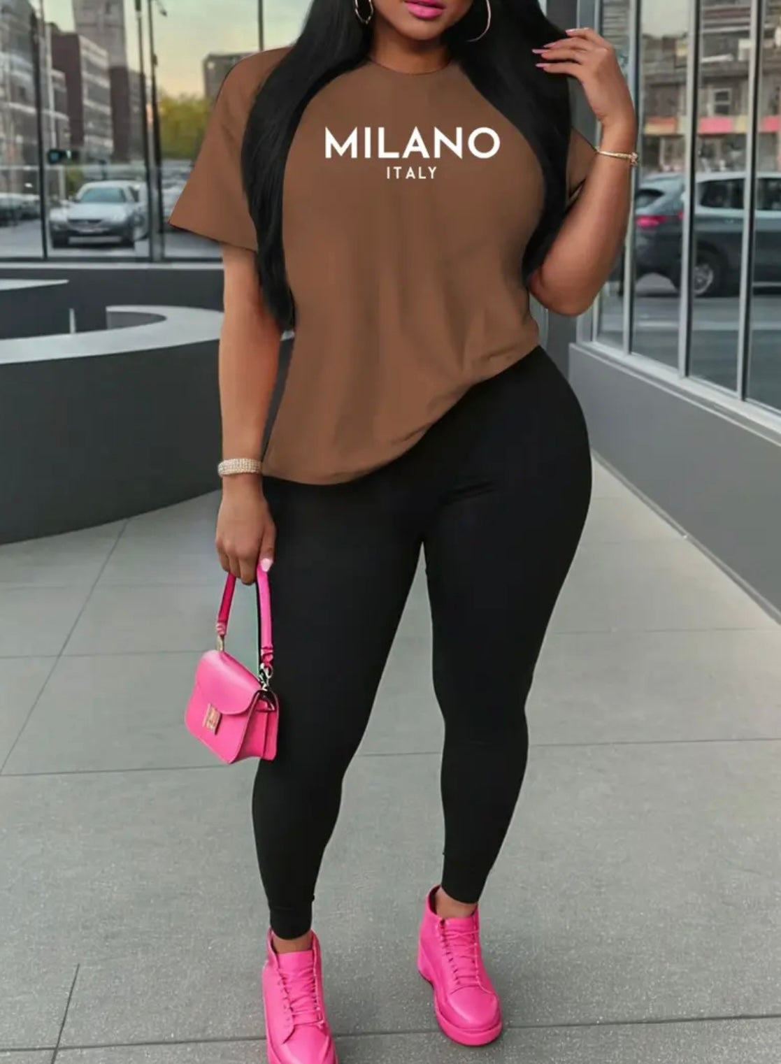 Womens Milano Italy T-Shirt & Leggings