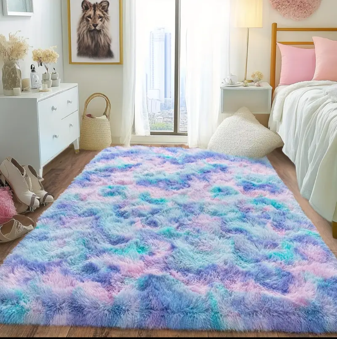Fluffy Tie Dye Rug
