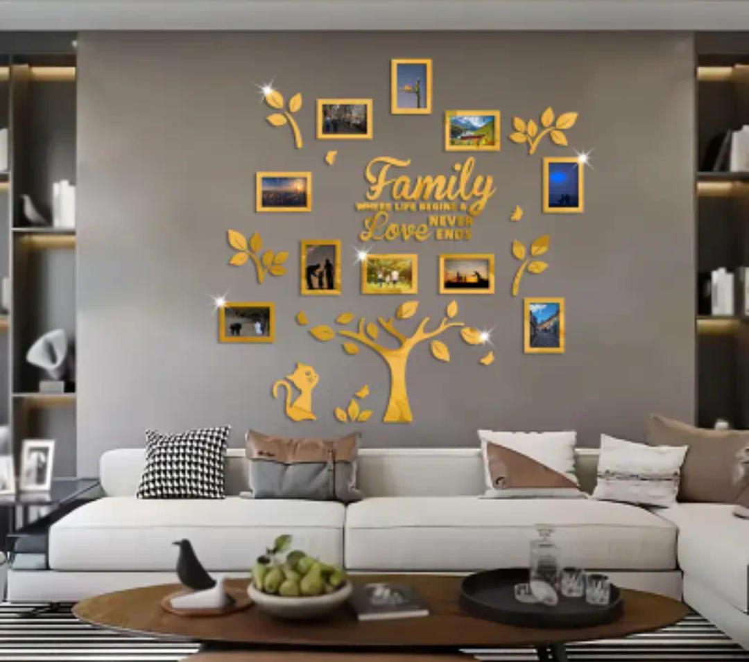 Family Tree Acrylic 3D DIY Mirror Sticker