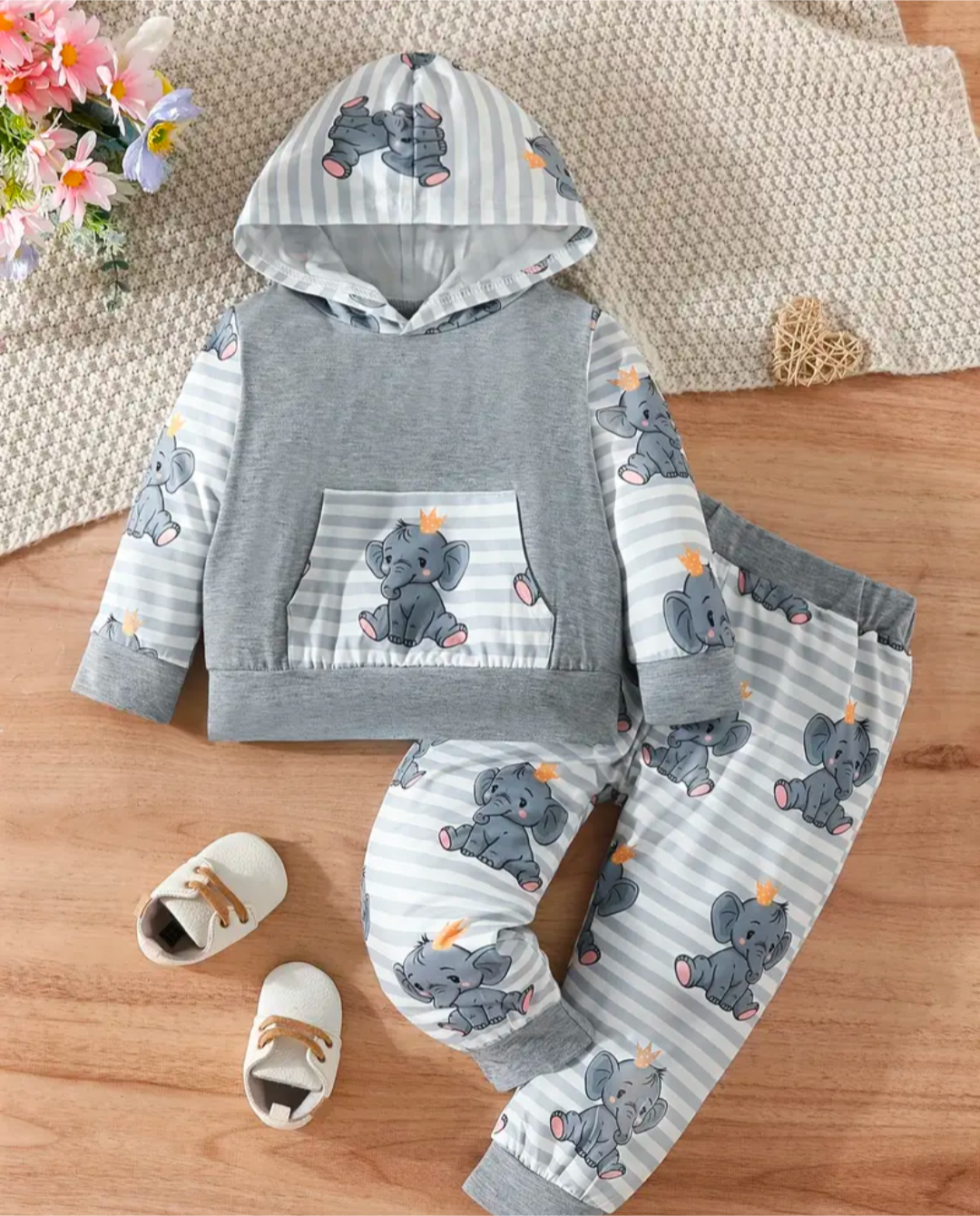 Baby Boys Elephant Hoodie & Joggers