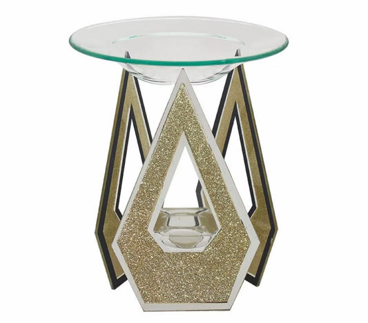 Gold Diamond Glitter Wax Melt Warmer & 🆓 Handmade Rectangle Clamshell Melt