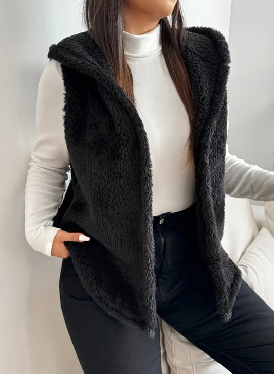 Womens Curve Fleece Hooded Body Warmer