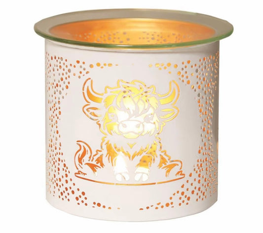 Highland Cow Wax Melt Warmer & 🆓 Handmade Rectangle Clamshell Melt
