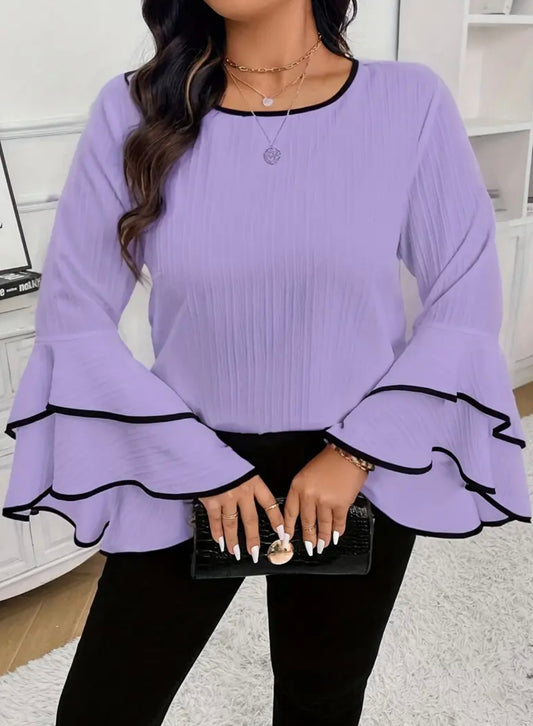 Womens Curve Bell Sleeved Top
