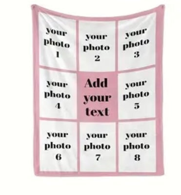 Personalised Photo & Text Fleece Blanket