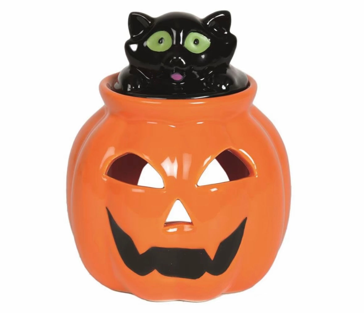 Pumpkin & Cat Wax Melt Warm & 🆓 Handmade Rectangle Clamshell Melt