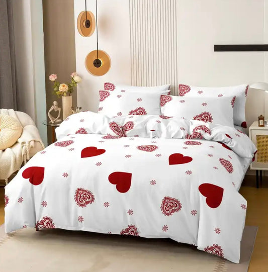 Heart Pattern Duvet Cover & Pillow Case Set