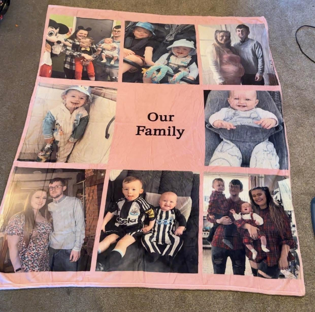 Personalised Photo & Text Fleece Blanket