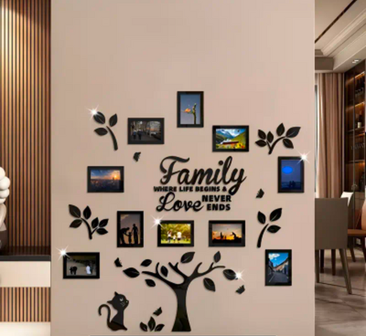 Family Tree Acrylic 3D DIY Mirror Sticker