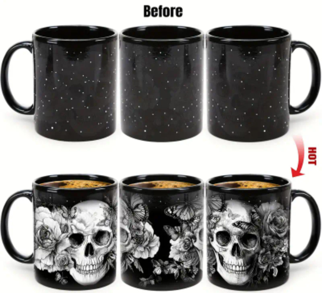 Skull & Roses Heat Activated Mug