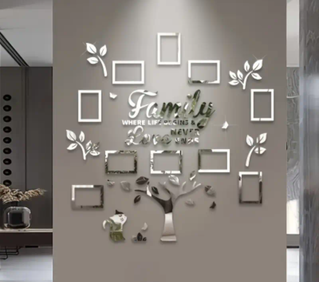 Family Tree Acrylic 3D DIY Mirror Sticker