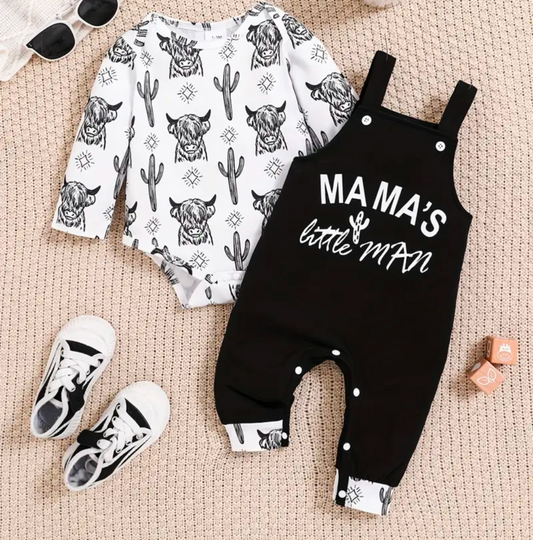 Baby Boys Cow & Cactus Mamas Little Man Set