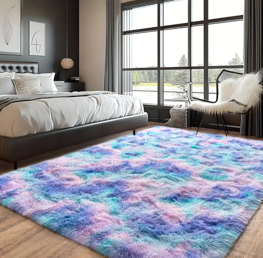 Fluffy Tie Dye Rug