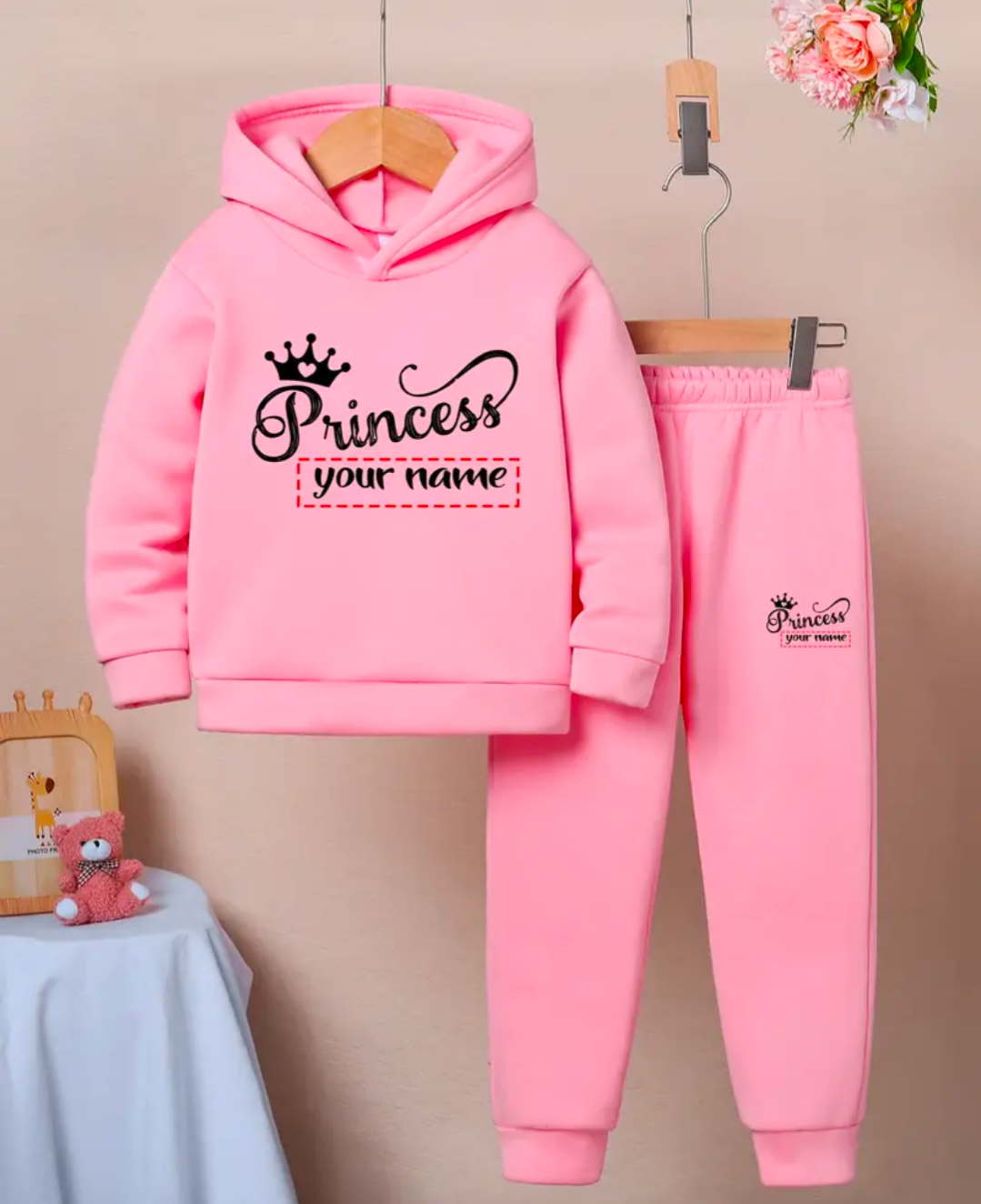 Girls Princess Personalised Hoodie & Joggers