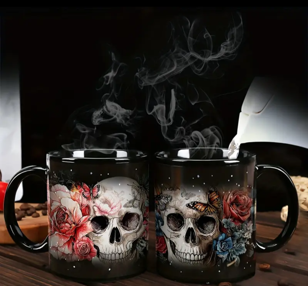 Skull & Roses Heat Activated Mug