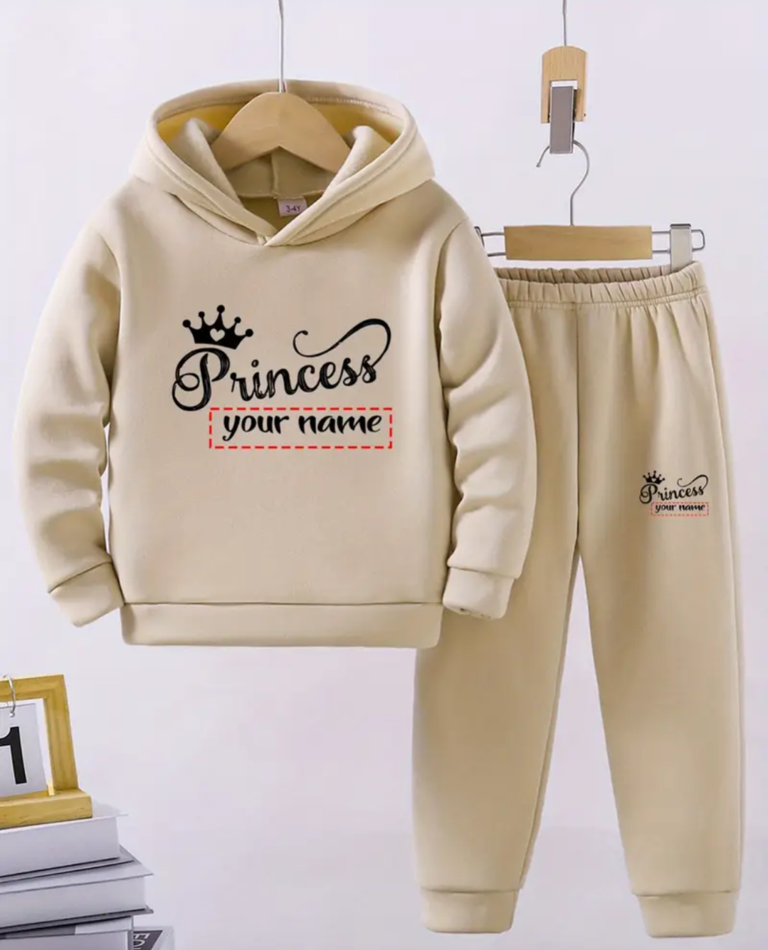 Girls Princess Personalised Hoodie & Joggers