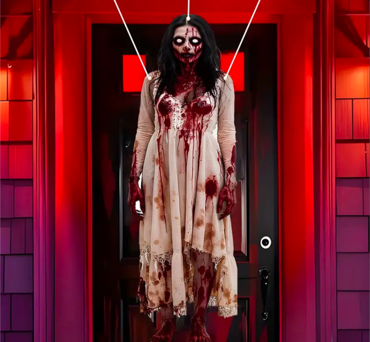 Hanging Zombie Lady Halloween Decoration