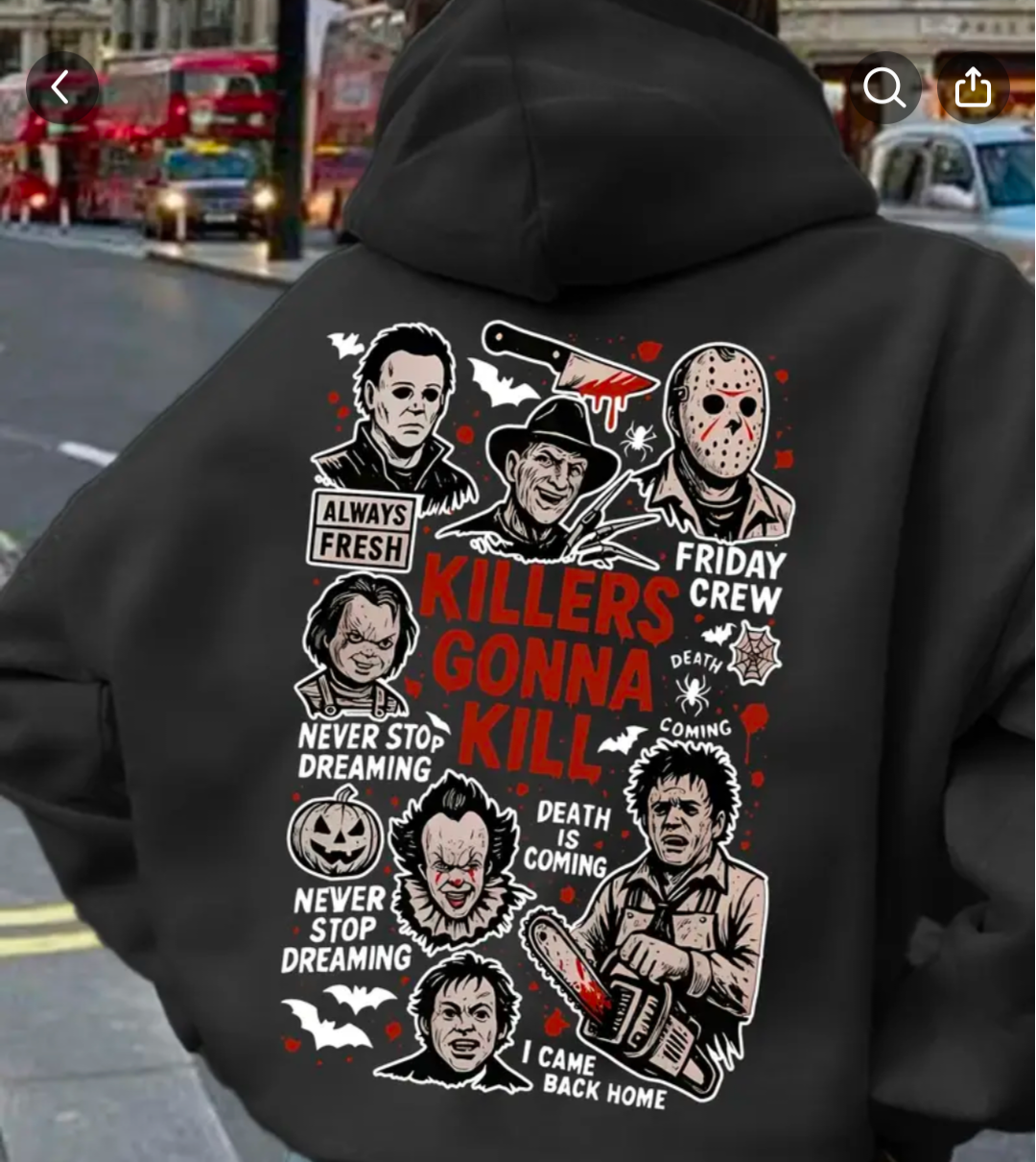 Womens Halloween Horror Movie Hoodie