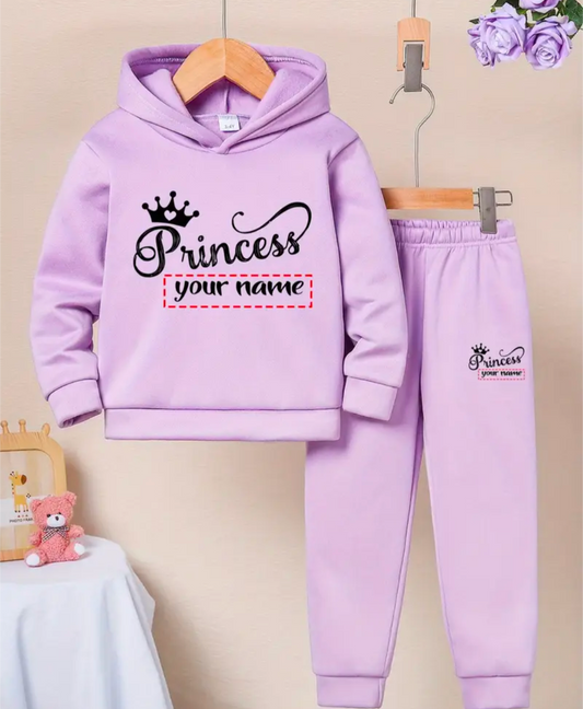 Girls Princess Personalised Hoodie & Joggers
