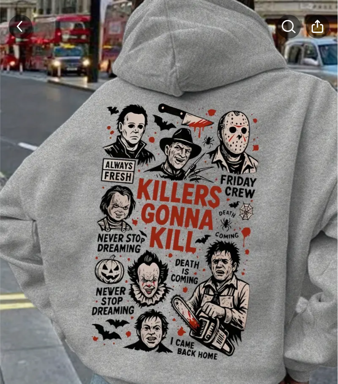 Womens Halloween Horror Movie Hoodie