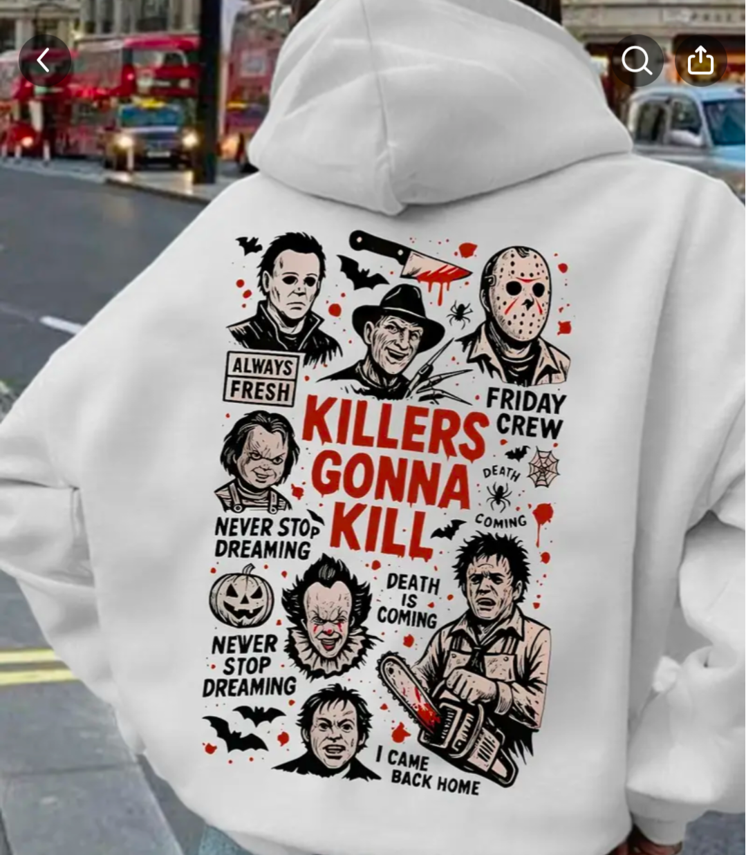Womens Halloween Horror Movie Hoodie