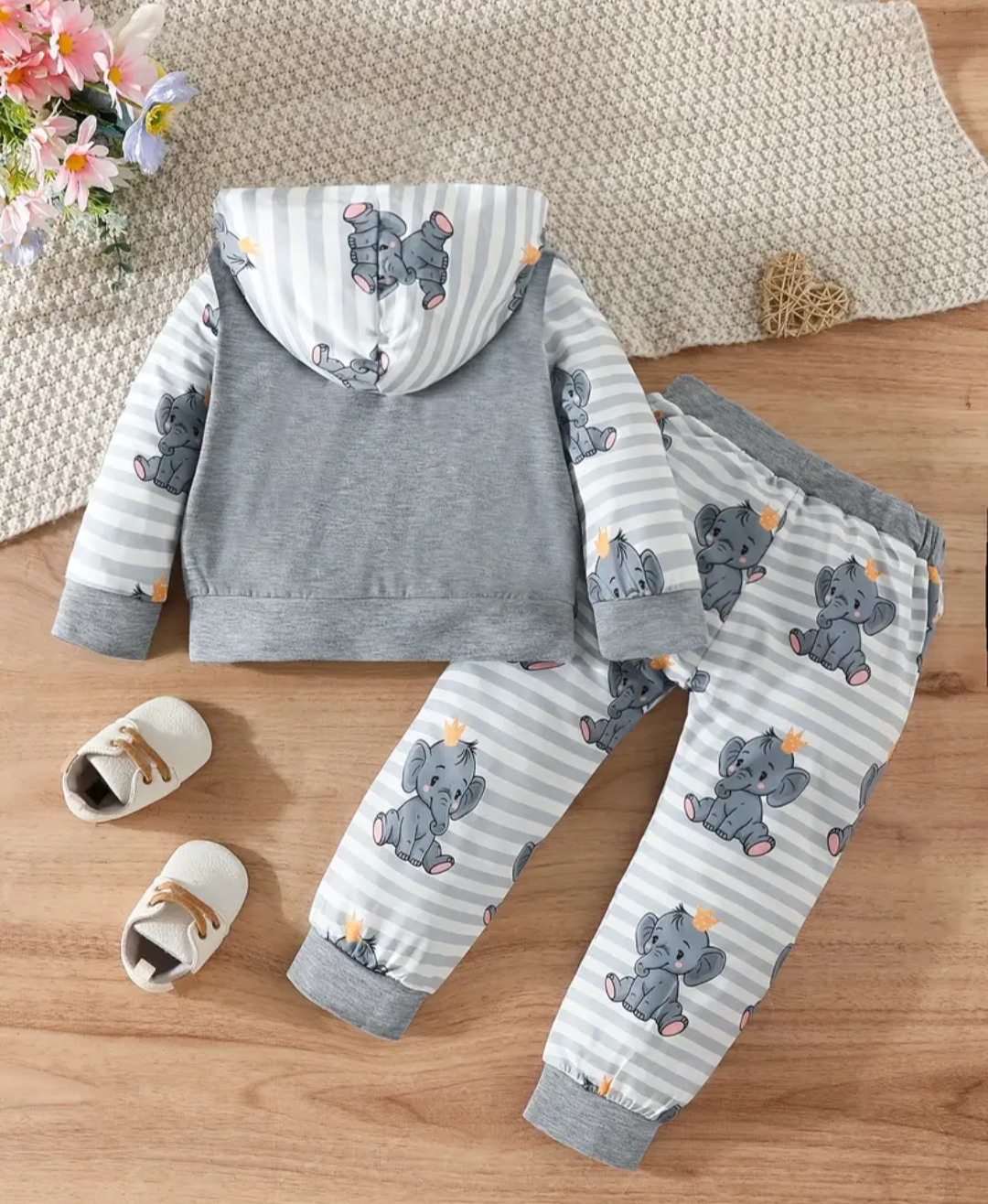 Baby Boys Elephant Hoodie & Joggers